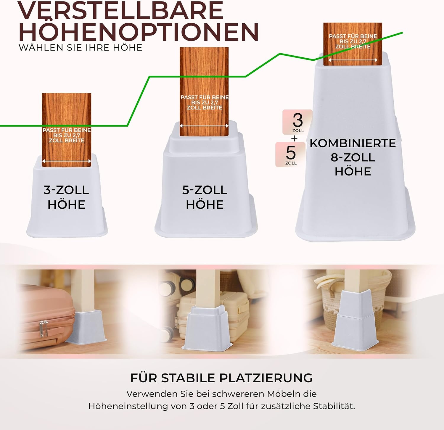 image:image8erPack Utopia Home Betterhhung Mbelerhher Verstellbar SchwarzWei