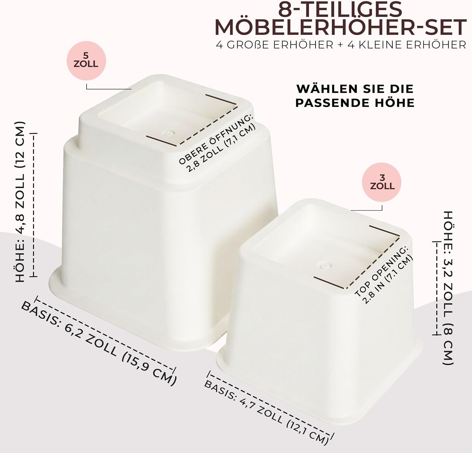 image:image8erPack Utopia Home Betterhhung Mbelerhher Verstellbar SchwarzWei