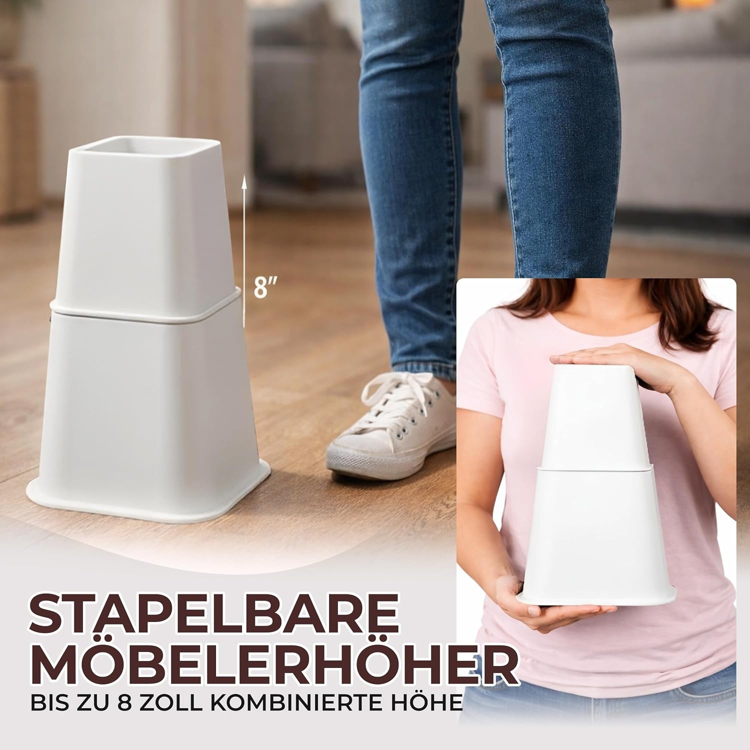 image:image8erPack Utopia Home Betterhhung Mbelerhher Verstellbar SchwarzWei