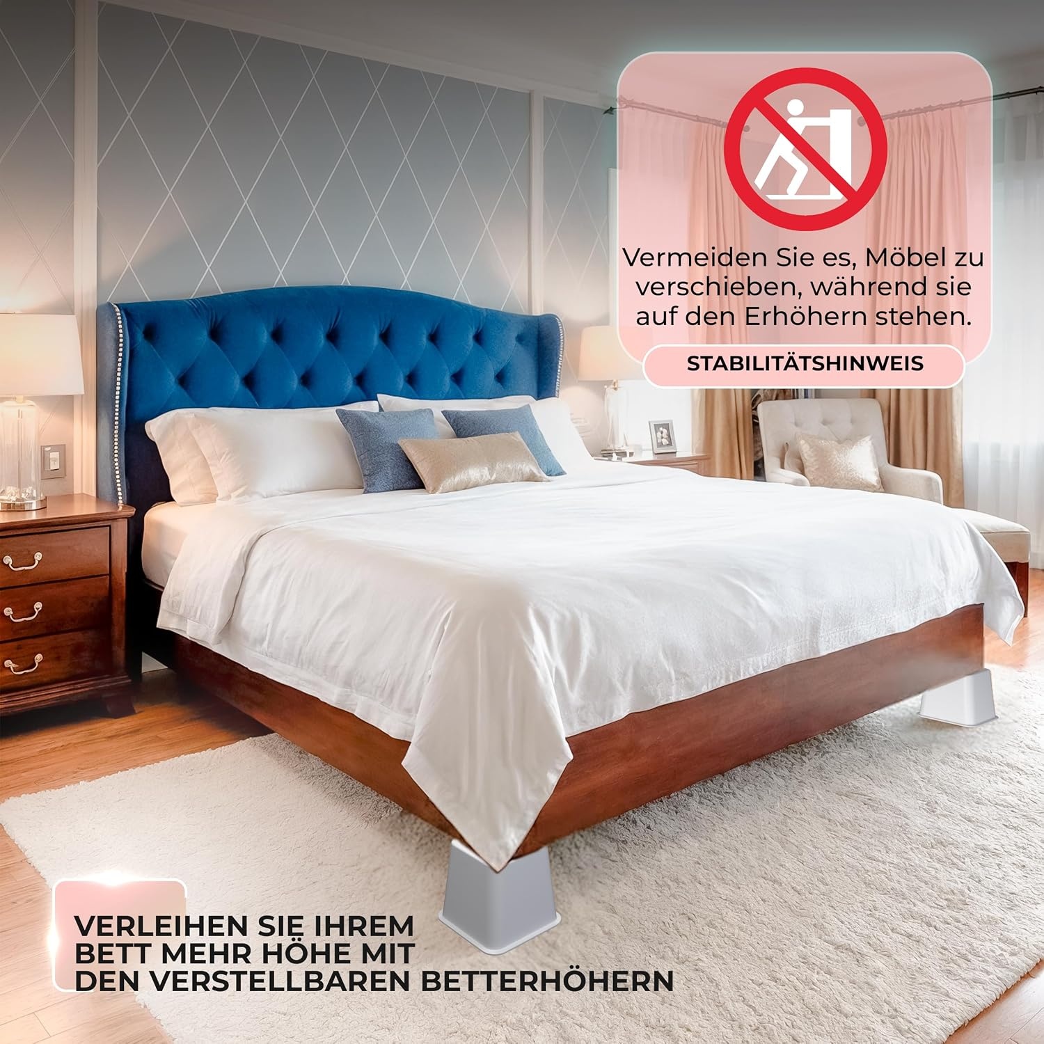 image:image8erPack Utopia Home Betterhhung Mbelerhher Verstellbar SchwarzWei