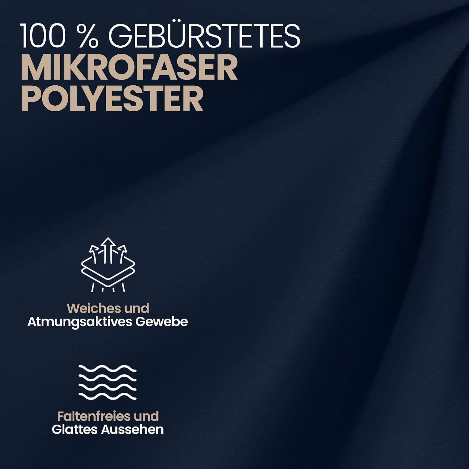 image:imageUtopia Bedding 2er Set Spannbettlaken 160x200cm BeigeMarineblau