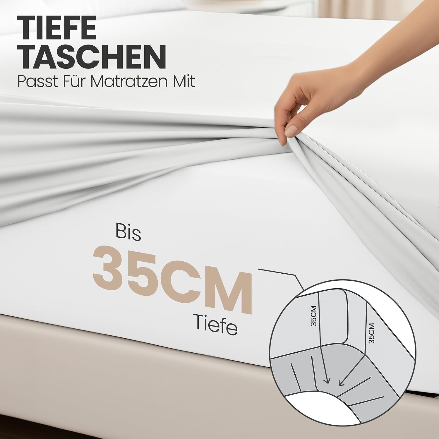 image:imageUtopia Bedding 2er Set Spannbettlaken 90x200cm BeigeWei
