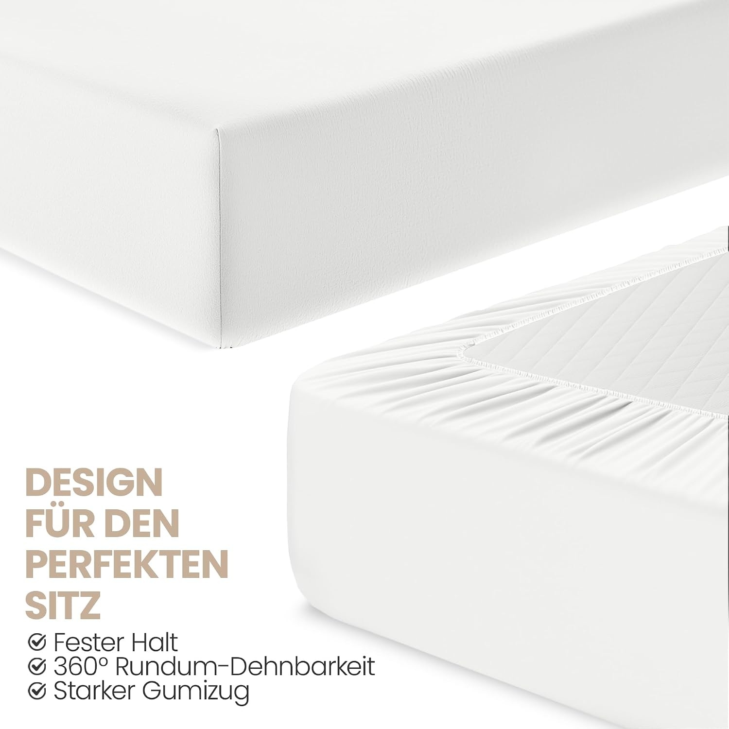 image:imageUtopia Bedding 2er Set Spannbettlaken 90x200cm BeigeWei