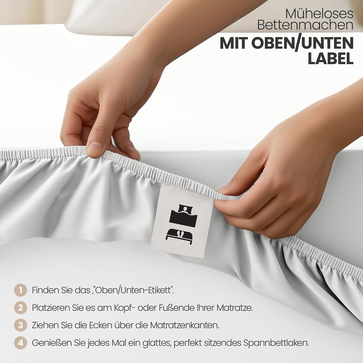 image:imageUtopia Bedding 2er Set Spannbettlaken 90x200cm BeigeWei