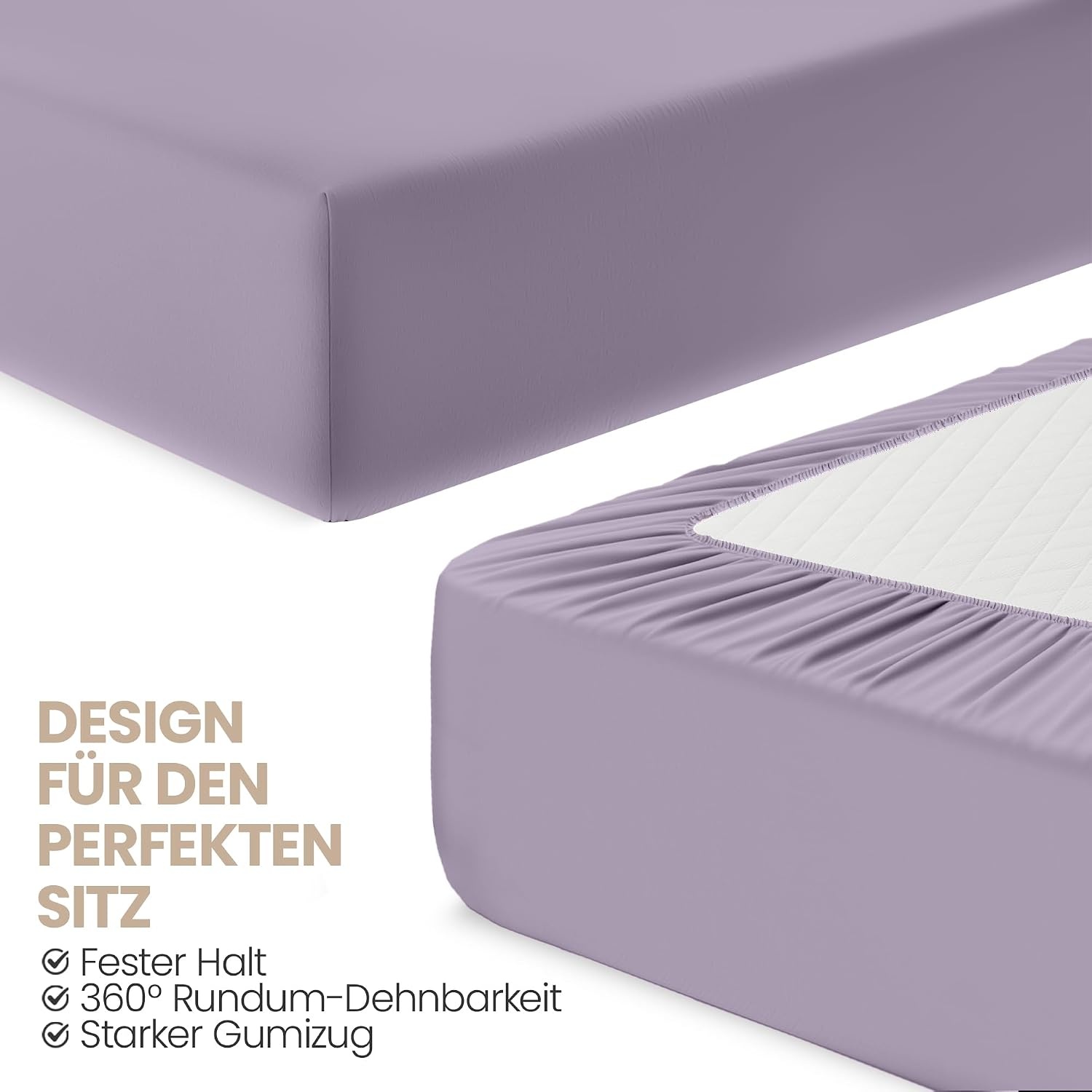 image:imageUtopia Bedding 2er Set Spannbettlaken 90x200cm MarineblauLavendel