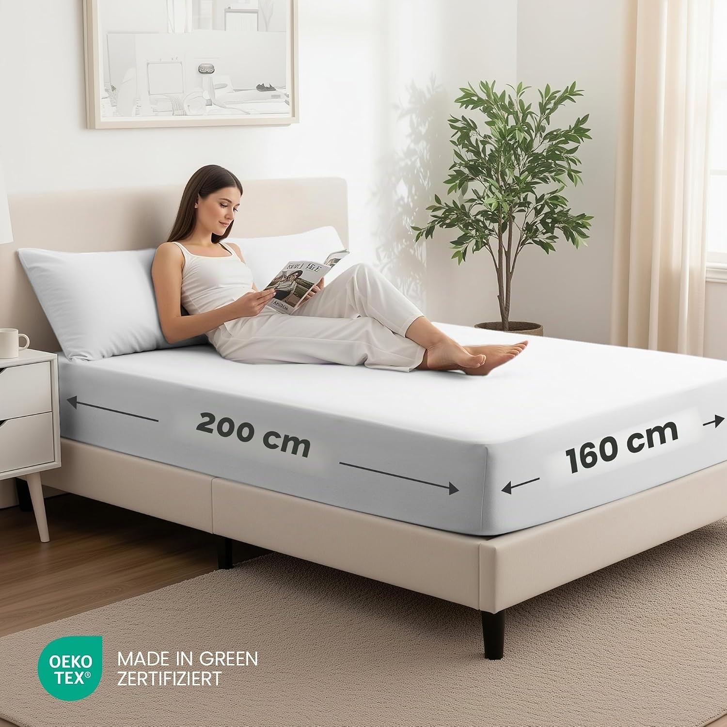 image:imageUtopia Bedding 2er Set Spannbettlaken 90x200cm MarineblauWei