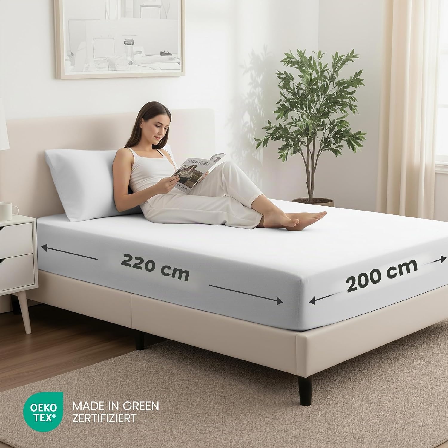 image:imageUtopia Bedding 2er Set Spannbettlaken 90x200cm MarineblauWei