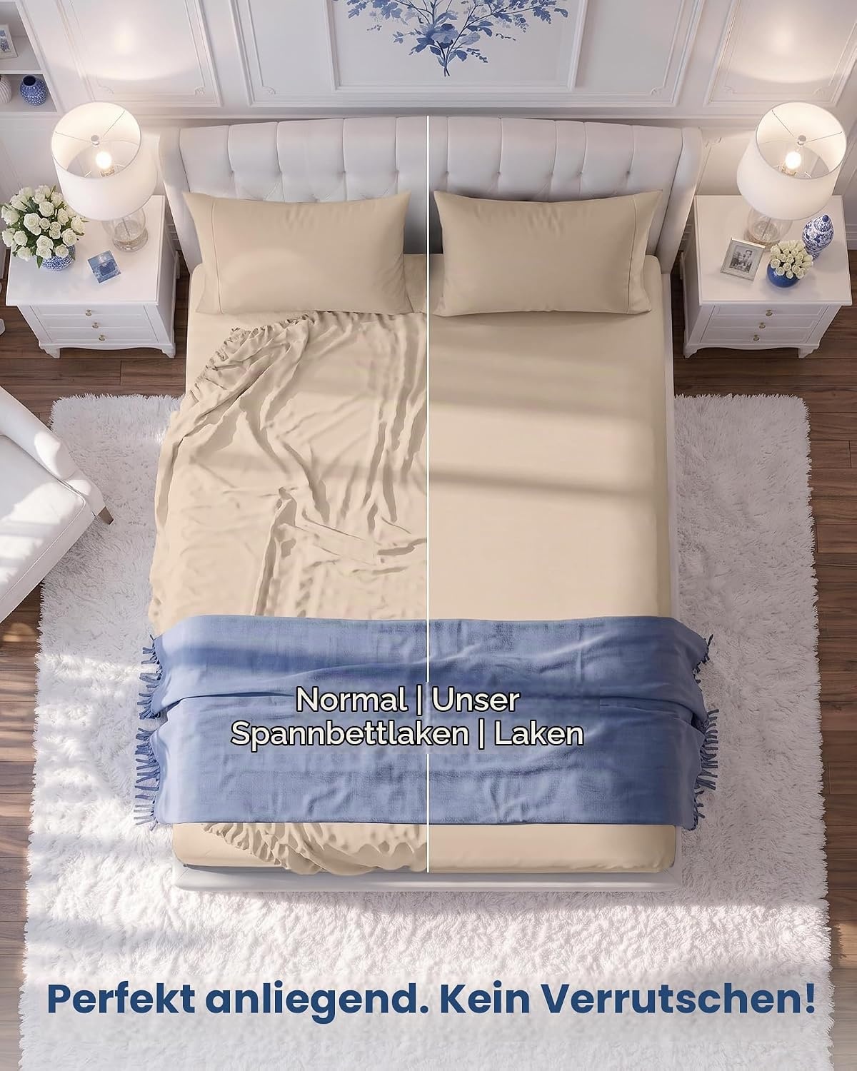 image:imageUtopia Bedding 6er Set Spannbettlaken 160 x 200 cm WeiBeige