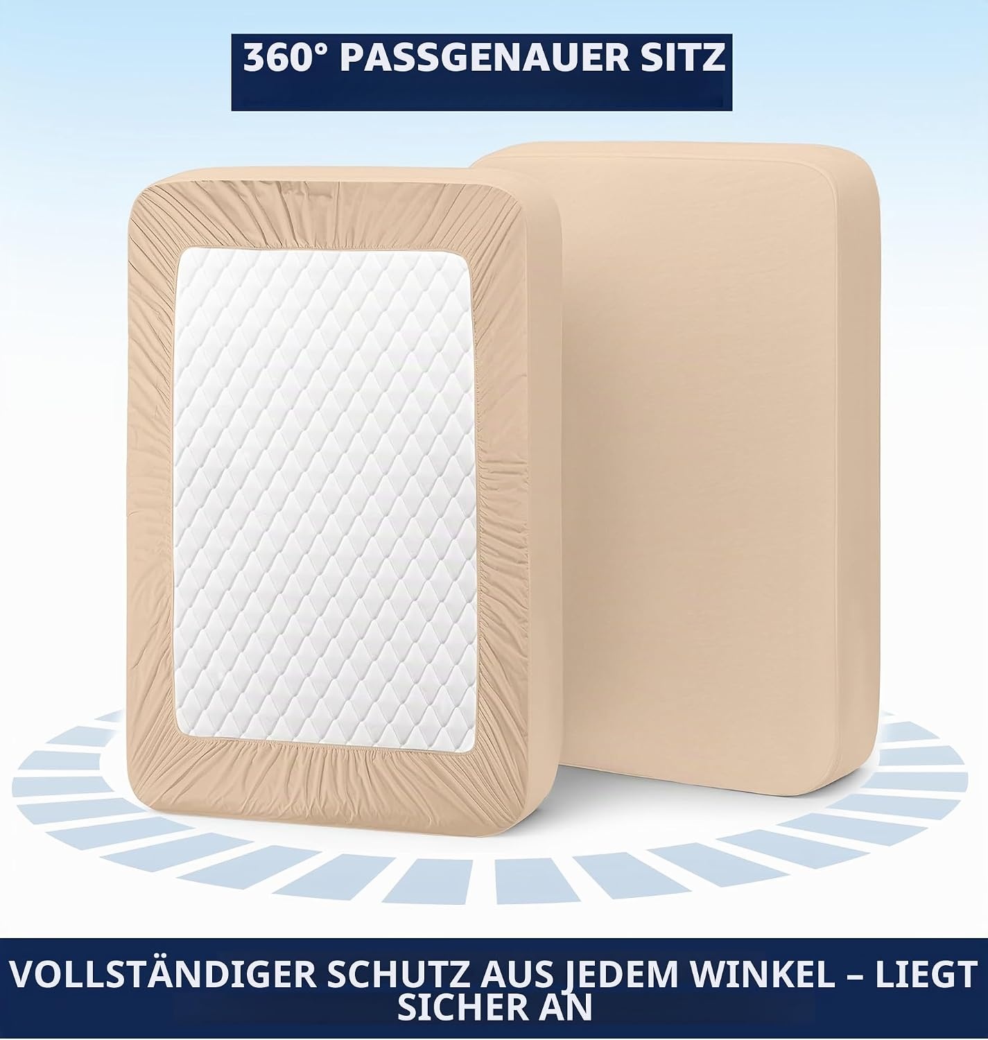 image:imageUtopia Bedding 6er Set Spannbettlaken 160 x 200 cm WeiBeige