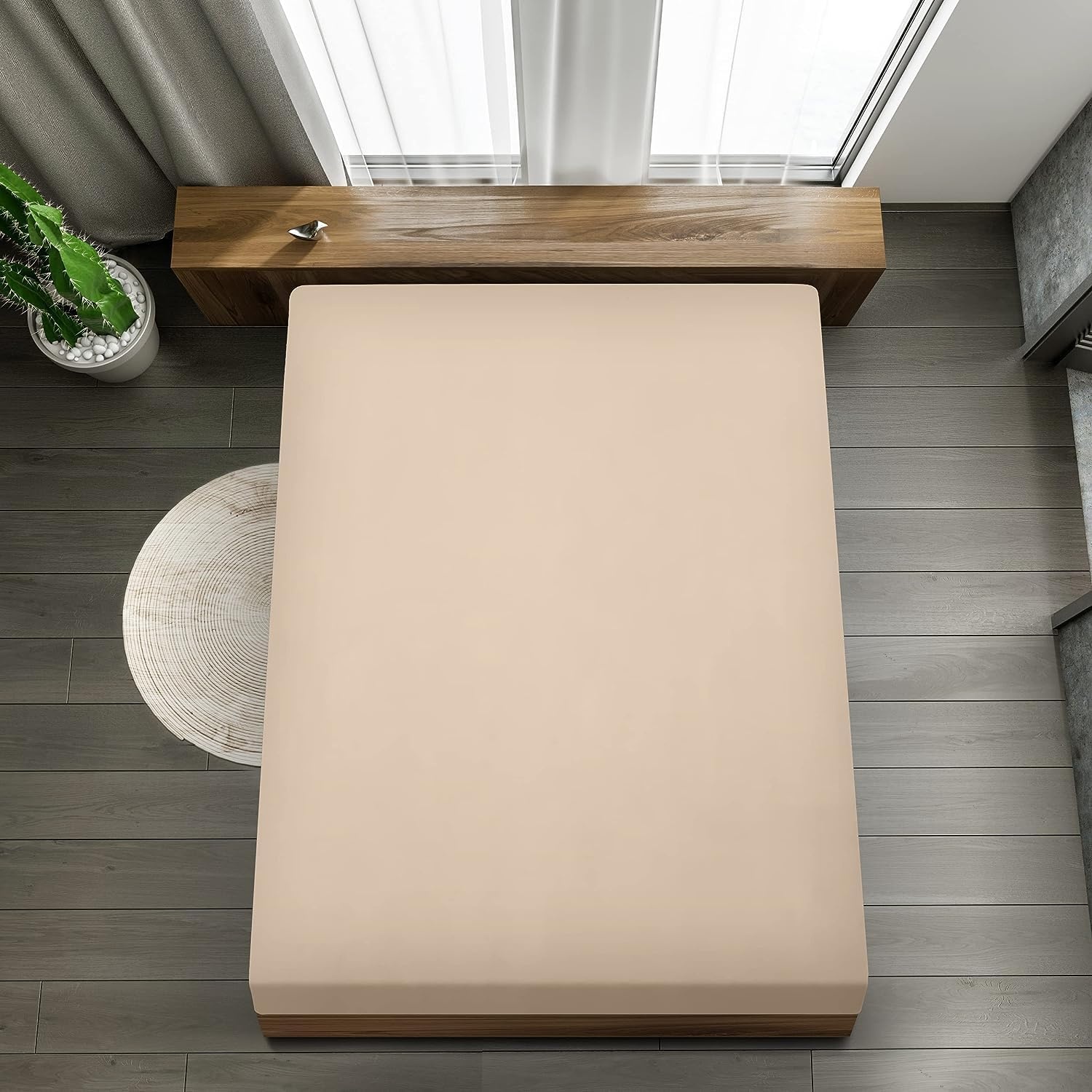 image:imageUtopia Bedding 6er Set Spannbettlaken 160 x 200 cm WeiBeige