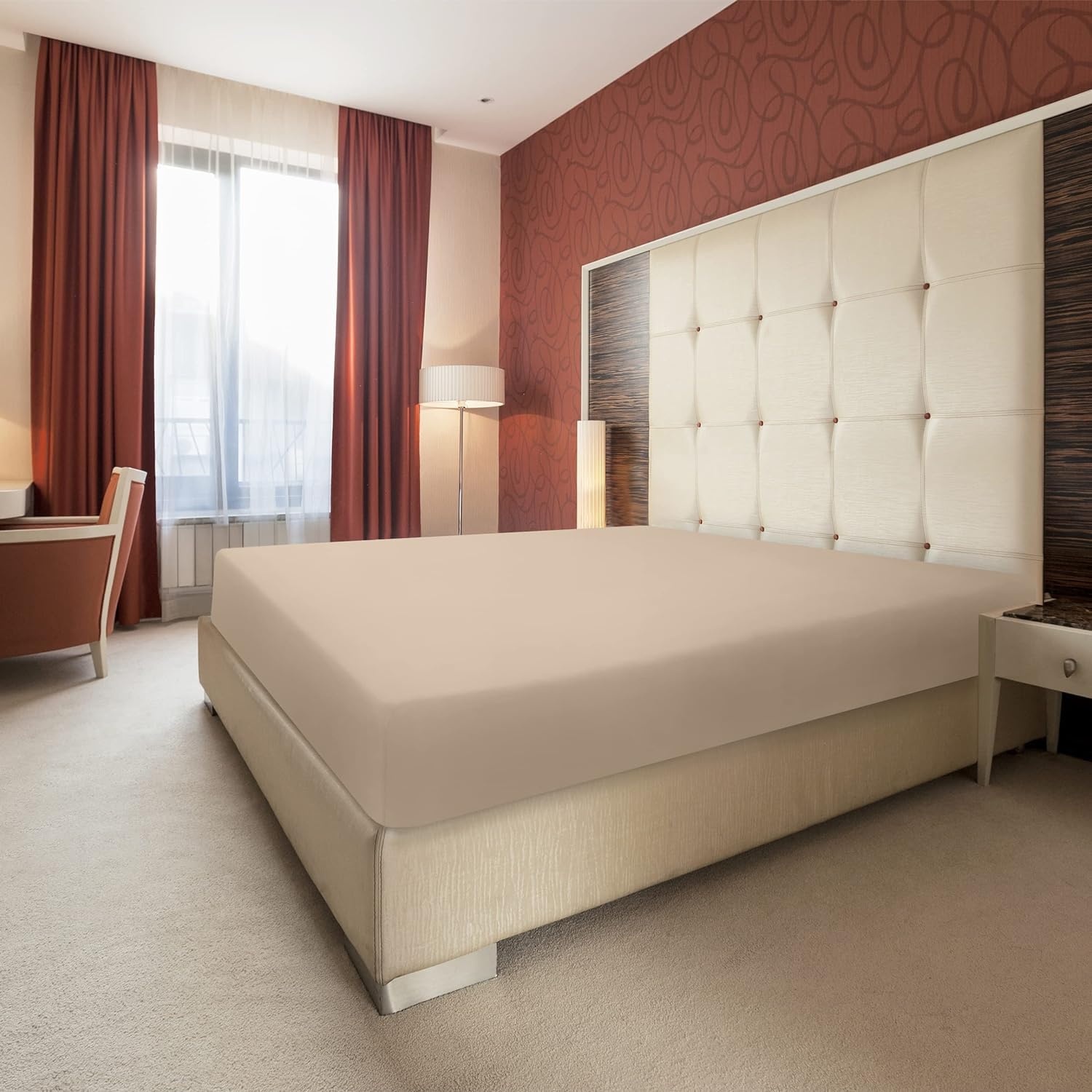 image:imageUtopia Bedding 6er Set Spannbettlaken 160 x 200 cm WeiBeige