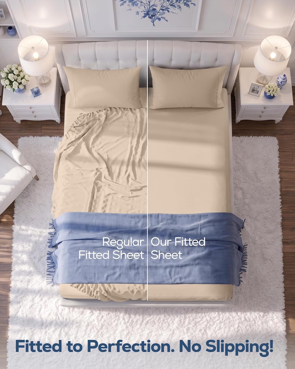image:imageUtopia Bedding 6er Set Spannbettlaken 160 x 200 cm WeiBeige