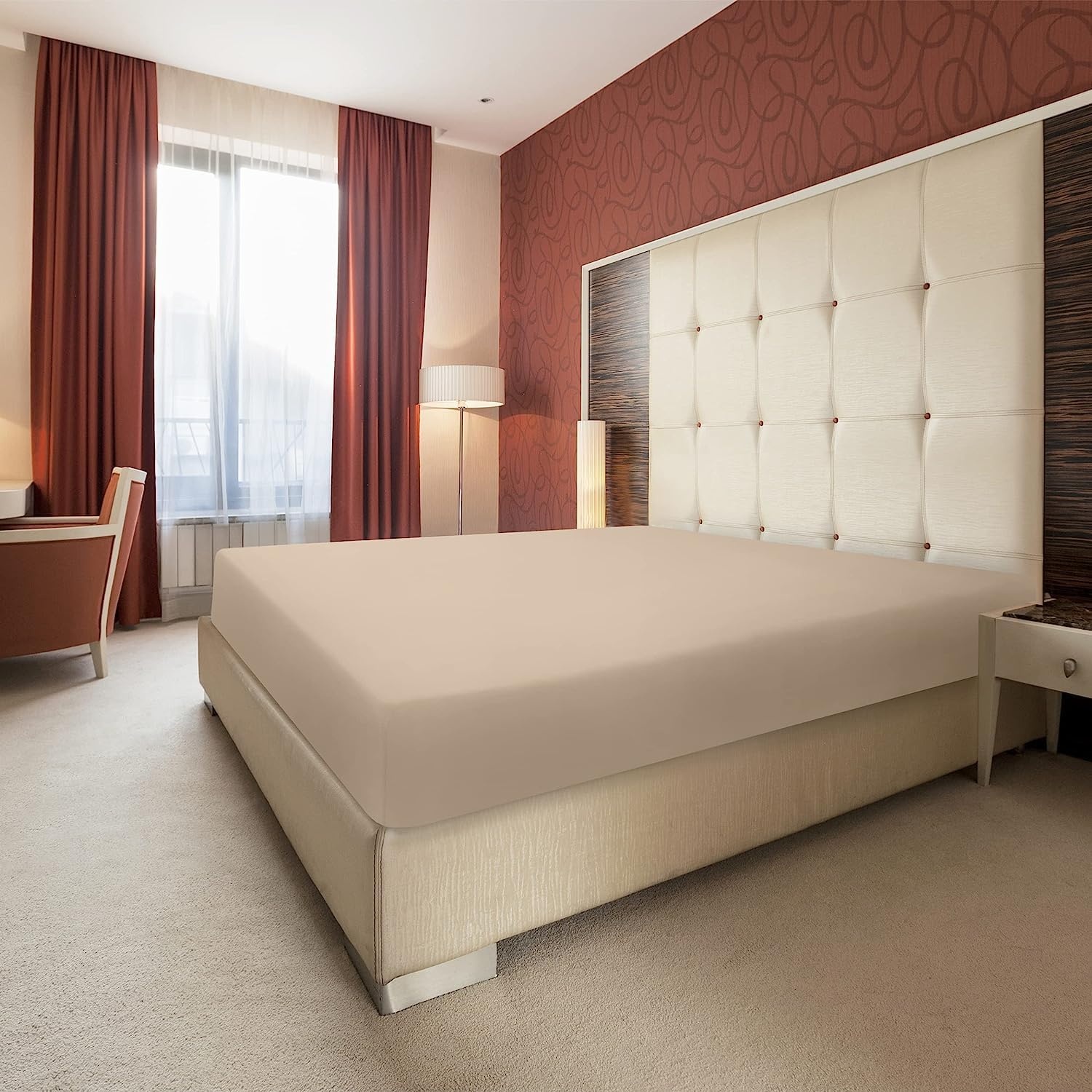 image:imageUtopia Bedding 6er Set Spannbettlaken 160 x 200 cm WeiBeige