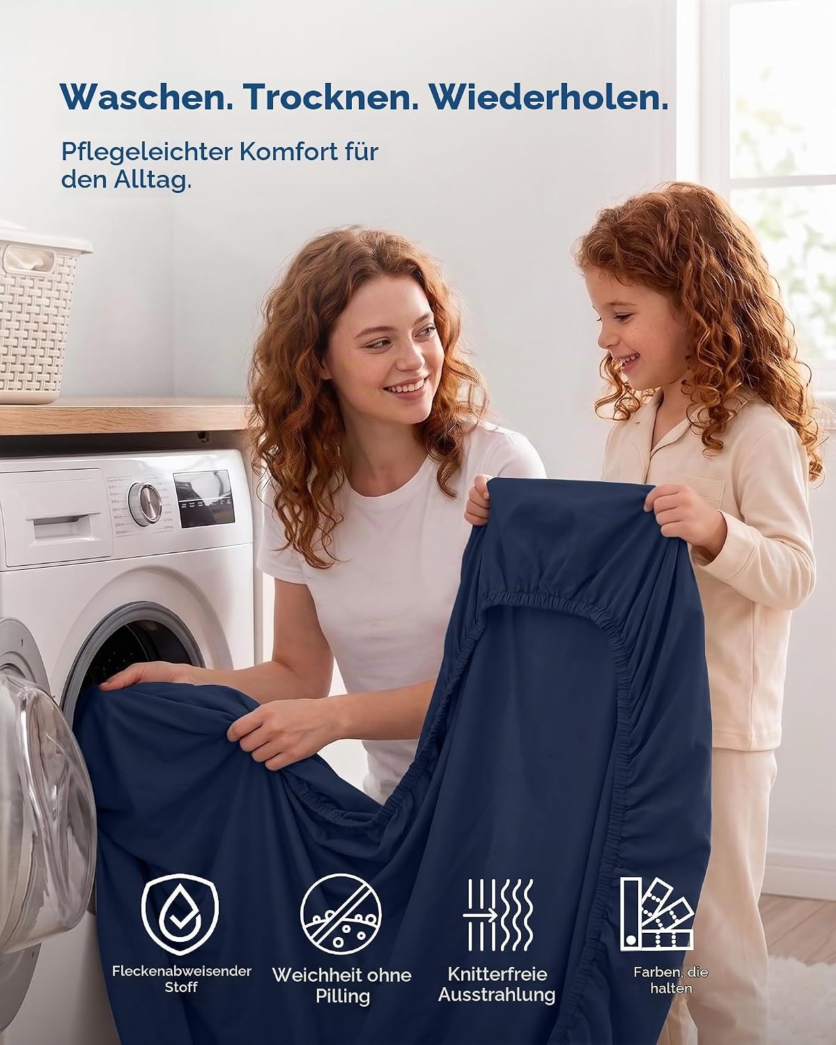 image:imageUtopia Bedding 6er Set Spannbettlaken 160 x 200 cm WeiBlau
