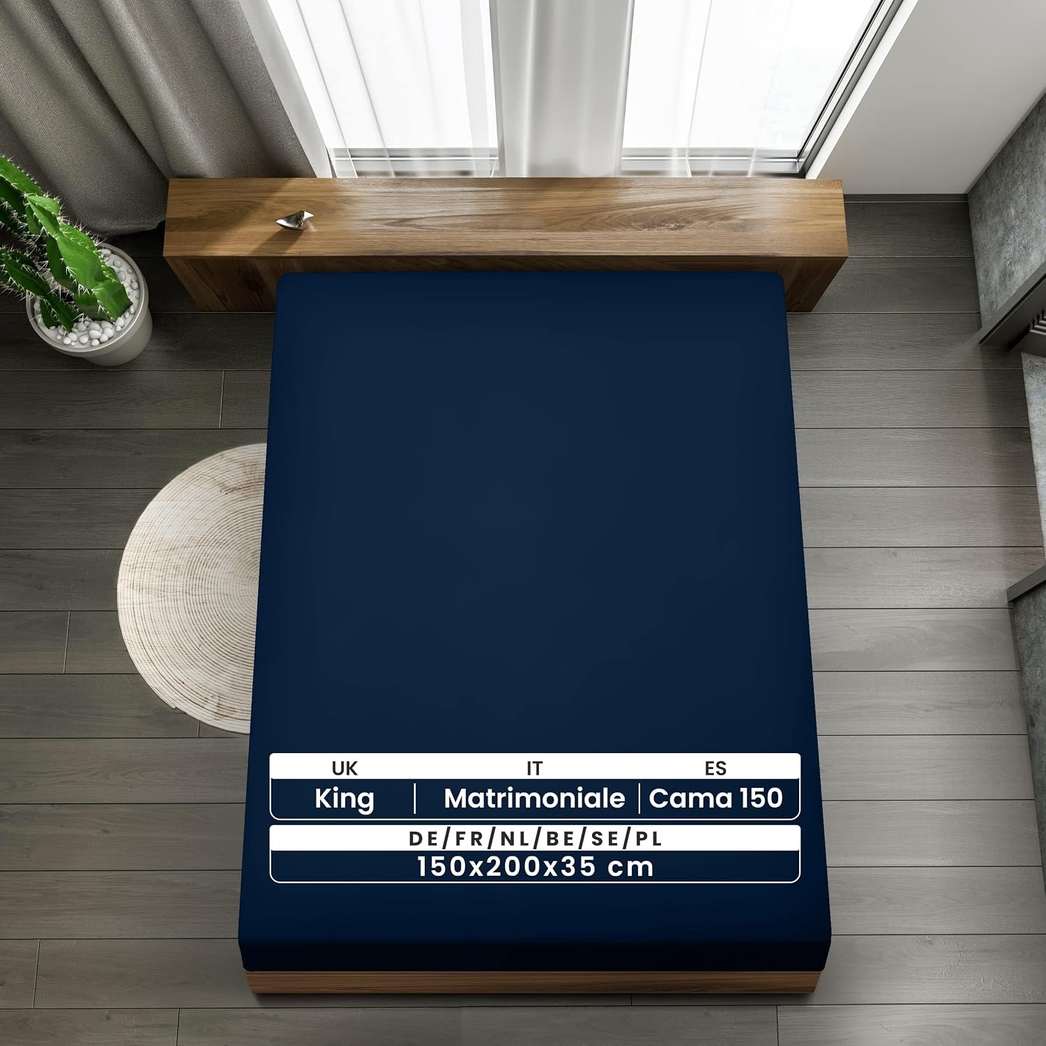 image:imageUtopia Bedding 6er Set Spannbettlaken 160 x 200 cm WeiBlau