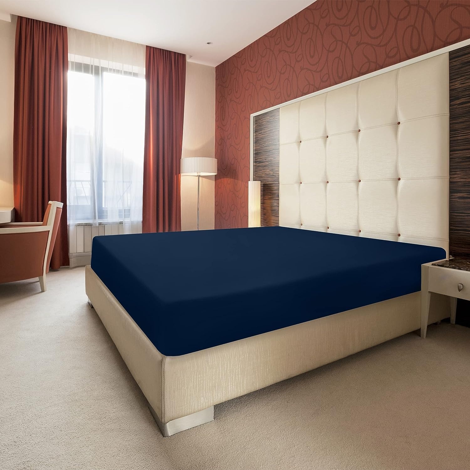 image:imageUtopia Bedding 6er Set Spannbettlaken 160 x 200 cm WeiBlau