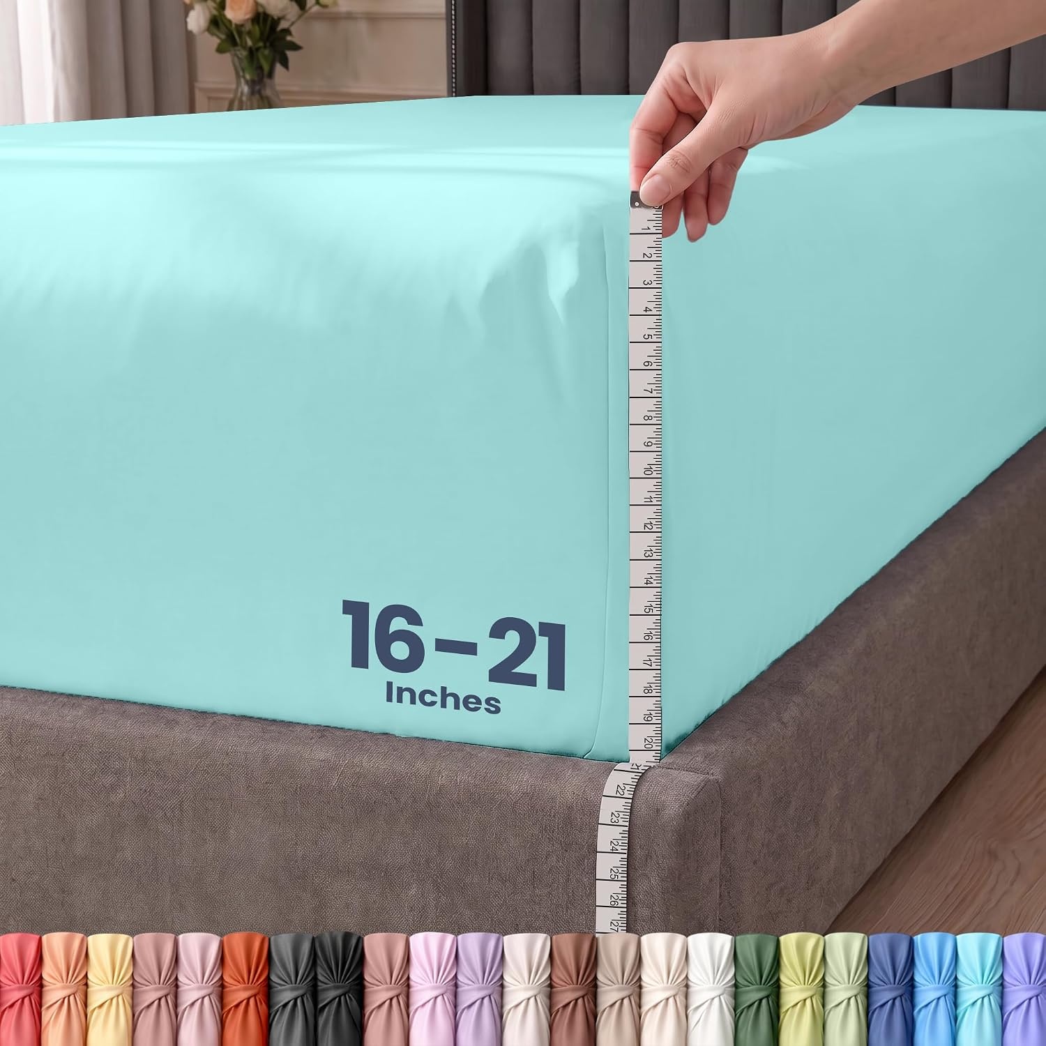 image:imageUtopia Bedding 6er Set Spannbettlaken 160 x 200 cm WeiBlau Spa Blue