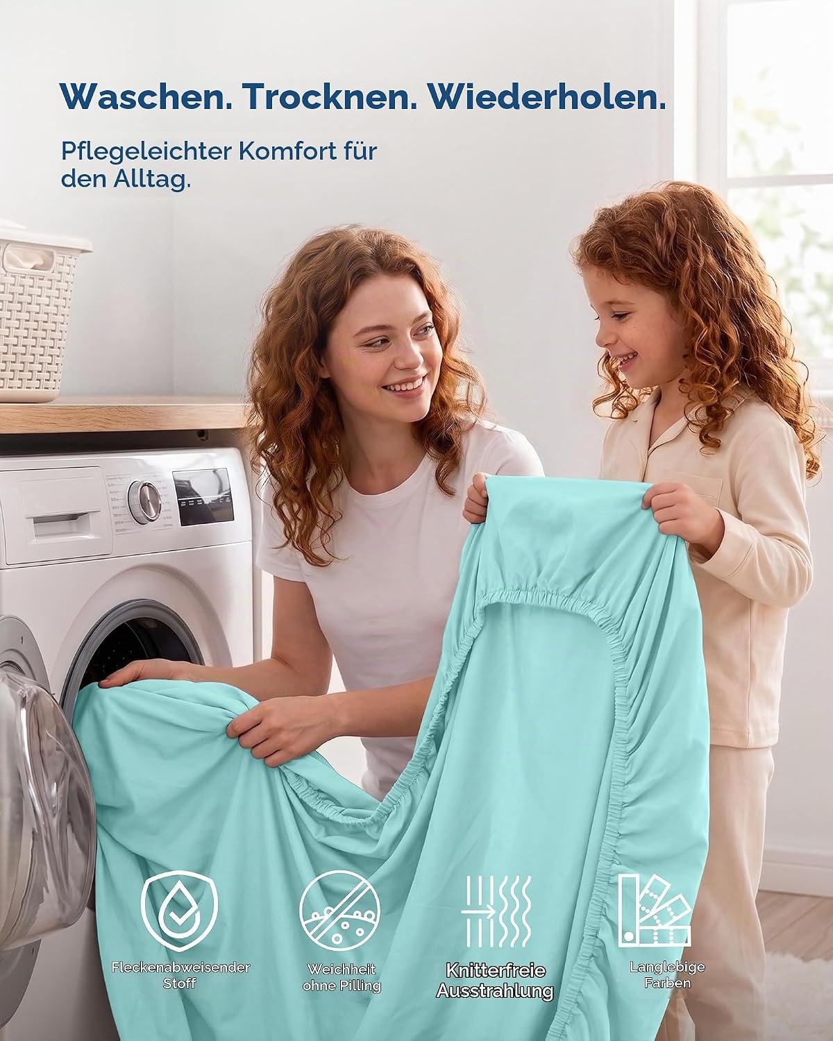 image:imageUtopia Bedding 6er Set Spannbettlaken 160 x 200 cm WeiBlau Spa Blue
