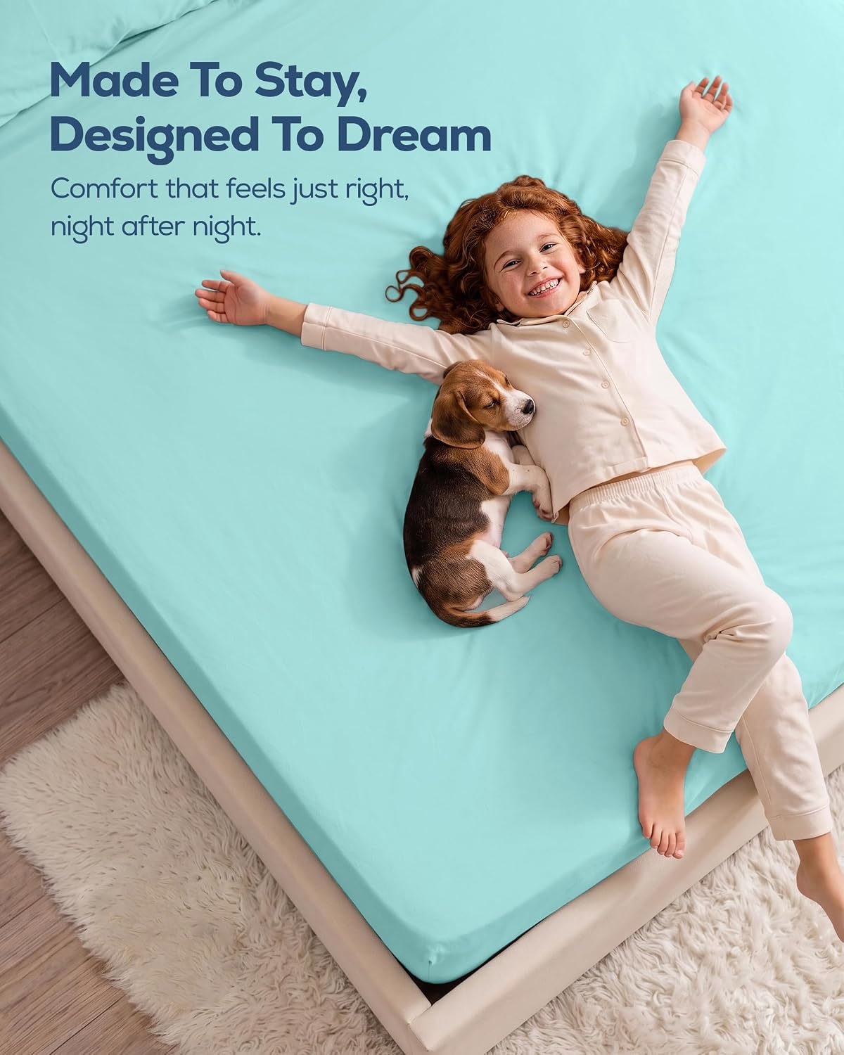 image:imageUtopia Bedding 6er Set Spannbettlaken 160 x 200 cm WeiBlau Spa Blue