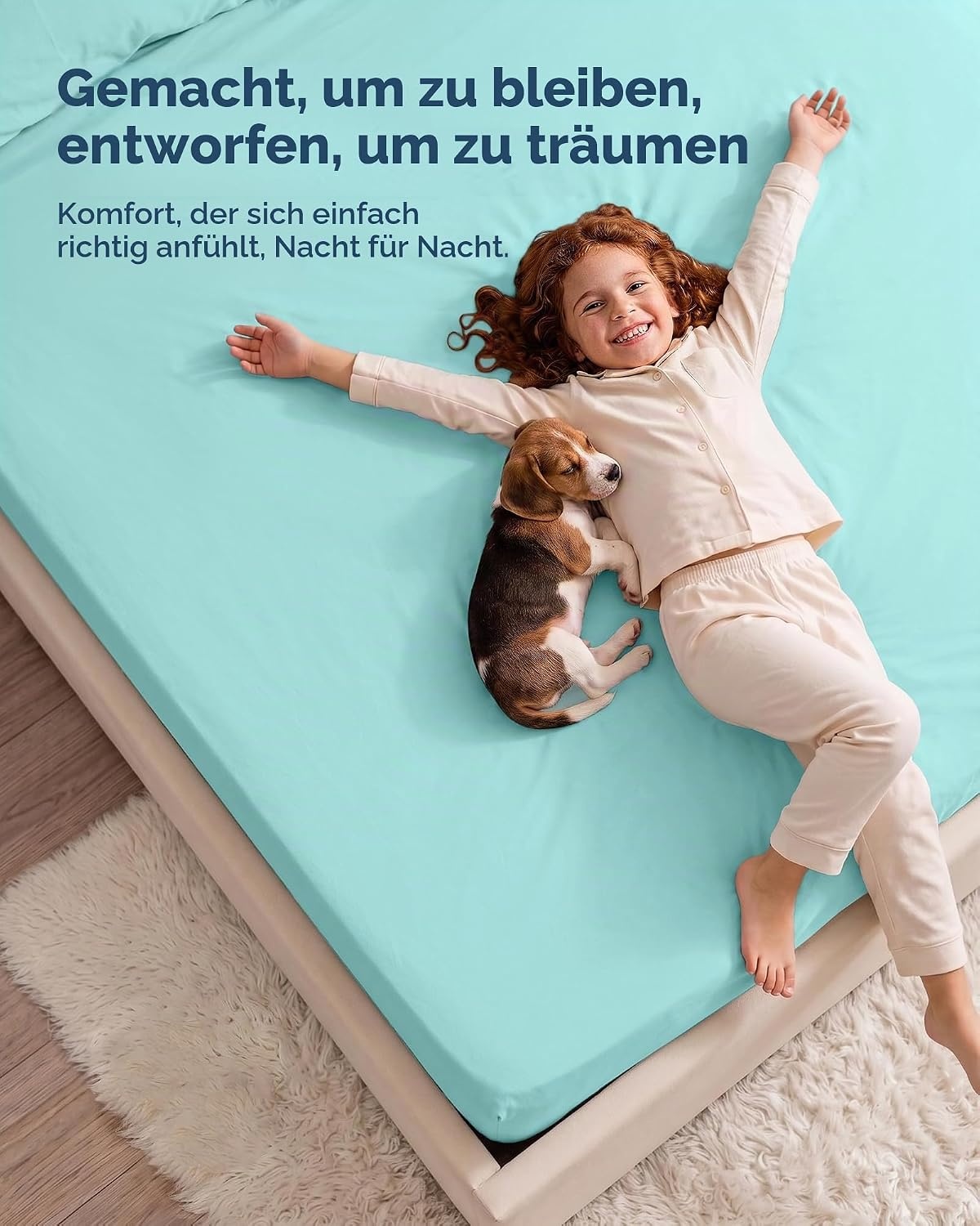 image:imageUtopia Bedding 6er Set Spannbettlaken 160 x 200 cm WeiBlau Spa Blue