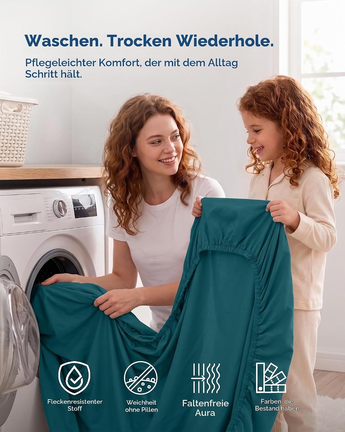 image:imageUtopia Bedding 6er Set Spannbettlaken 160 x 200 cm WeiBlaugrn