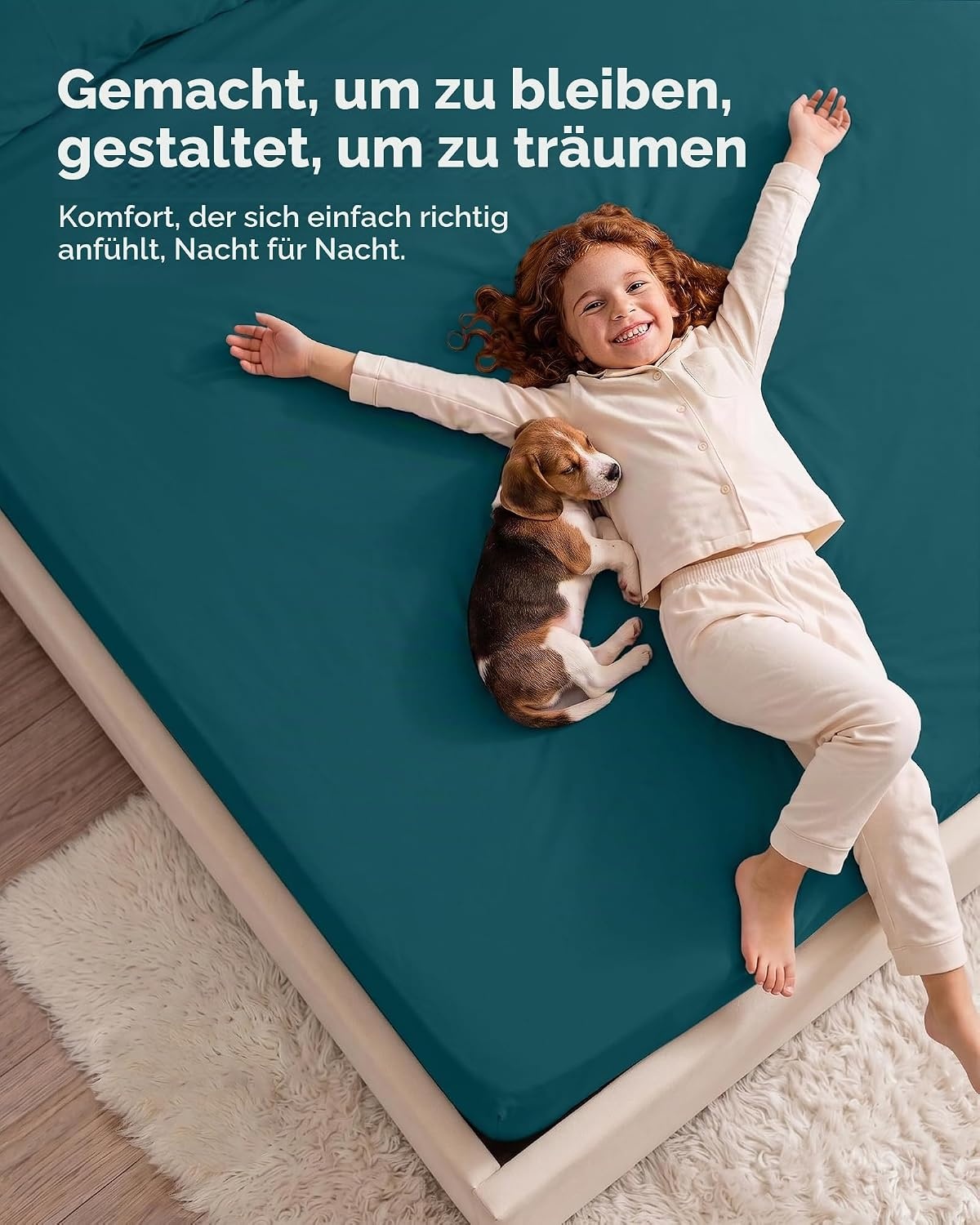 image:imageUtopia Bedding 6er Set Spannbettlaken 160 x 200 cm WeiBlaugrn
