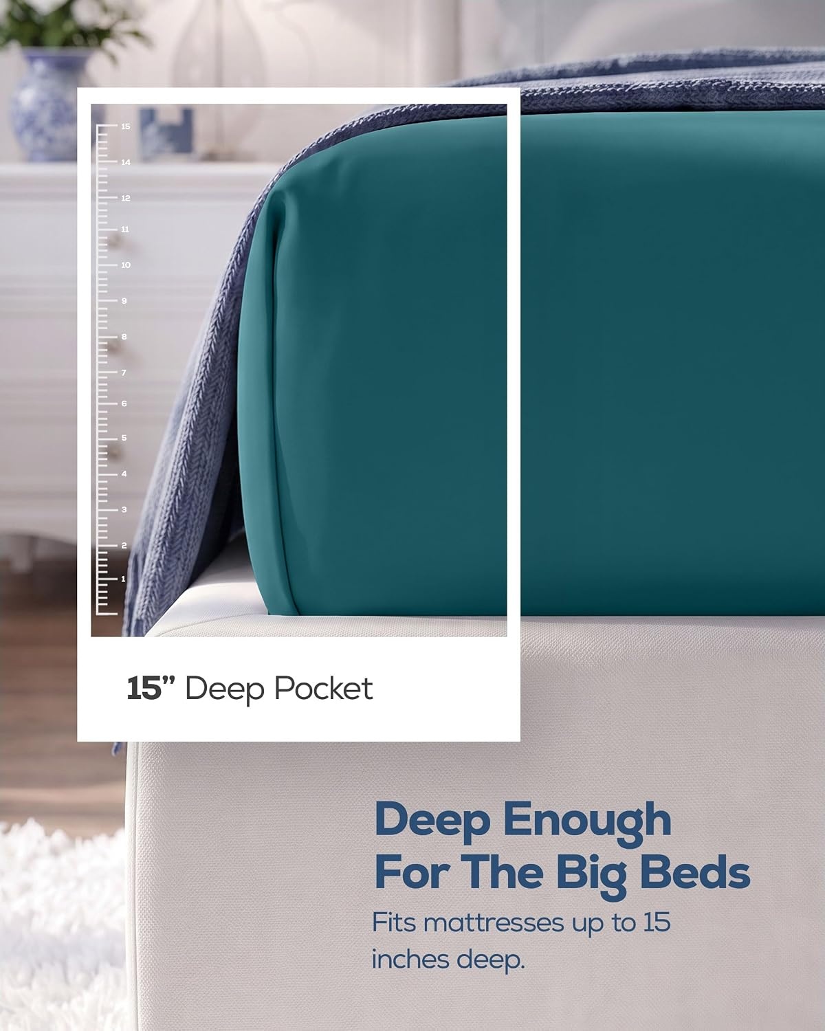 image:imageUtopia Bedding 6er Set Spannbettlaken 160 x 200 cm WeiBlaugrnein Hauch Von Paradies Trace Of Paradise