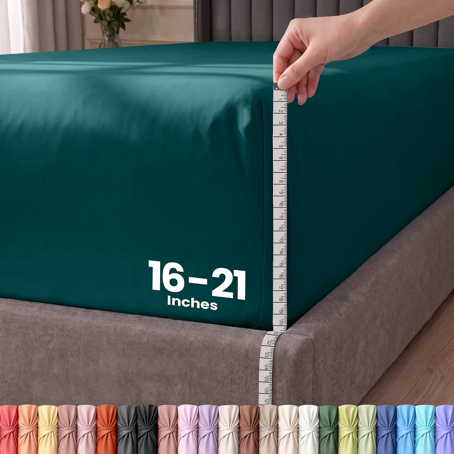 image:imageUtopia Bedding 6er Set Spannbettlaken 160 x 200 cm WeiBlaugrnein Hauch Von Paradies Trace Of Paradise
