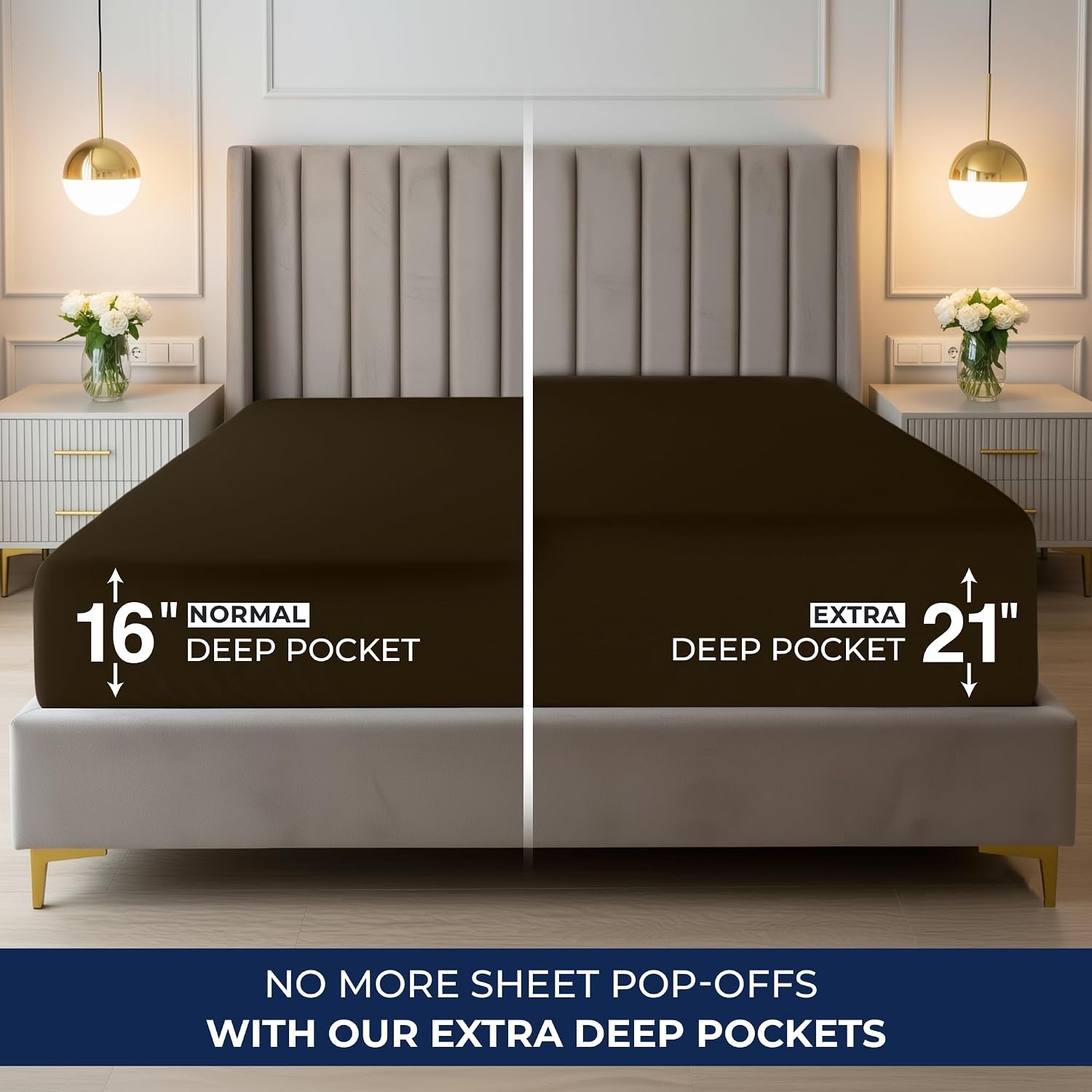image:imageUtopia Bedding 6er Set Spannbettlaken 160 x 200 cm WeiBraun