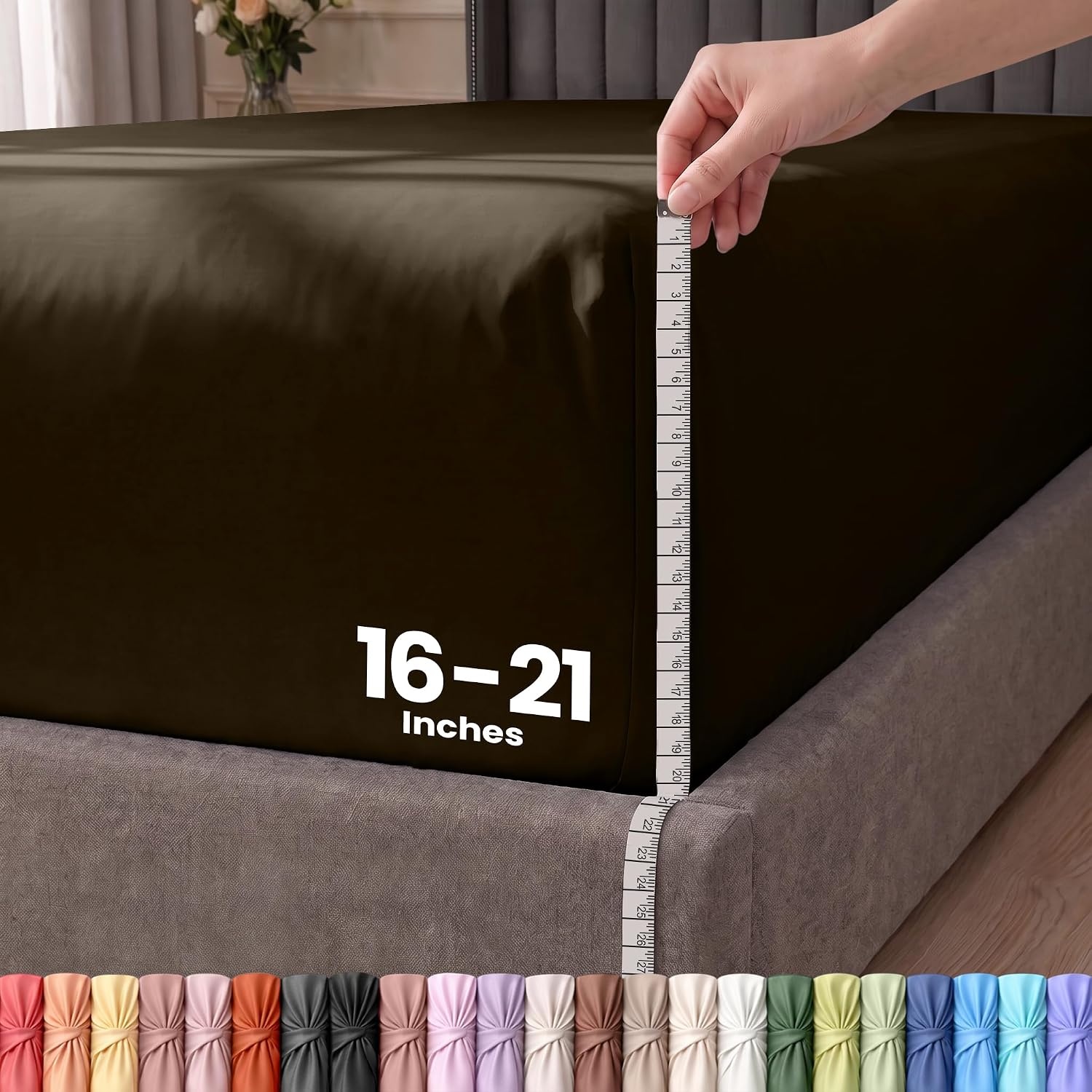 image:imageUtopia Bedding 6er Set Spannbettlaken 160 x 200 cm WeiBraun