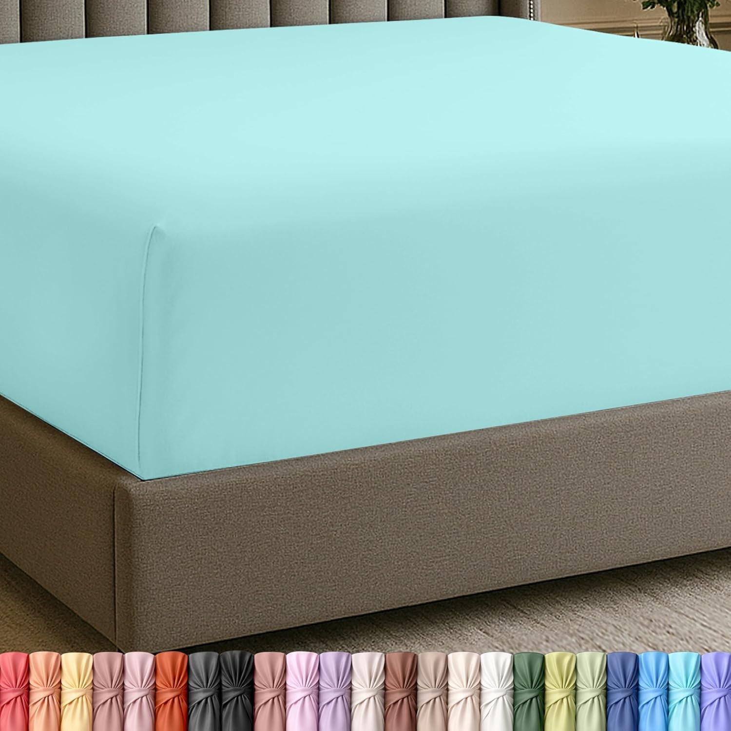 image:imageUtopia Bedding 6er Set Spannbettlaken 160 x 200 cm WeiEisblau