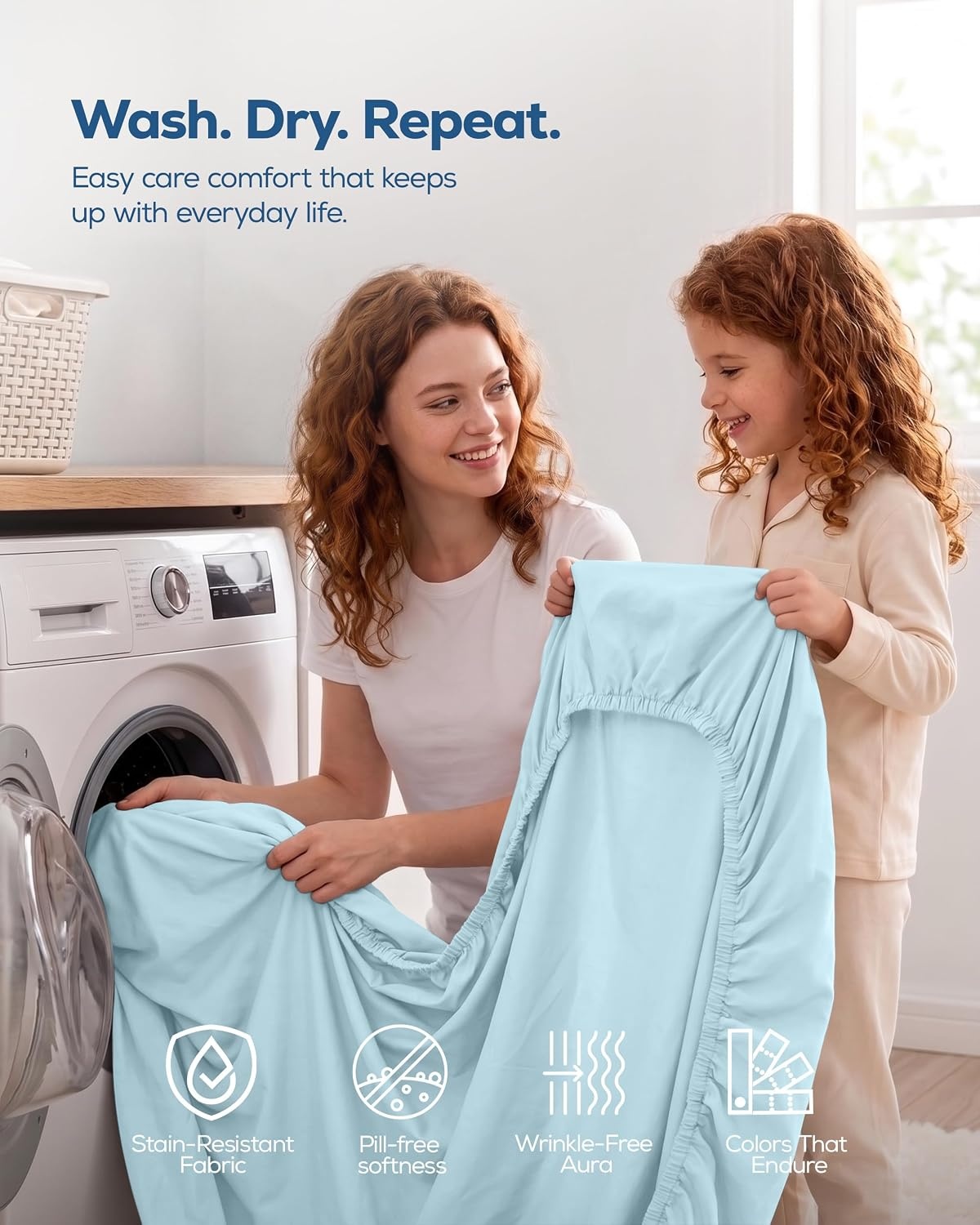 image:imageUtopia Bedding 6er Set Spannbettlaken 160 x 200 cm WeiEisblau