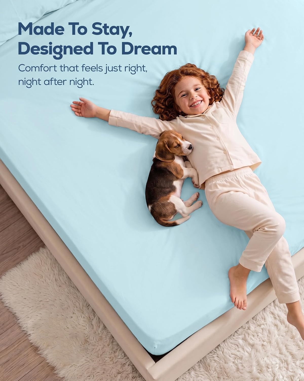 image:imageUtopia Bedding 6er Set Spannbettlaken 160 x 200 cm WeiEisblau