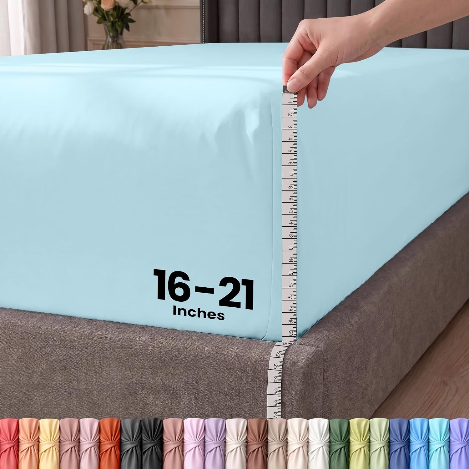 image:imageUtopia Bedding 6er Set Spannbettlaken 160 x 200 cm WeiEisblau