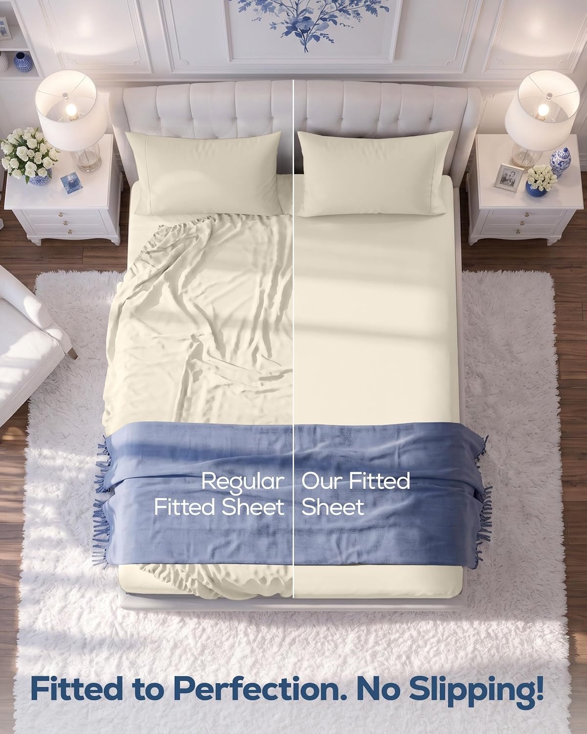 image:imageUtopia Bedding 6er Set Spannbettlaken 160 x 200 cm WeiElfenbein