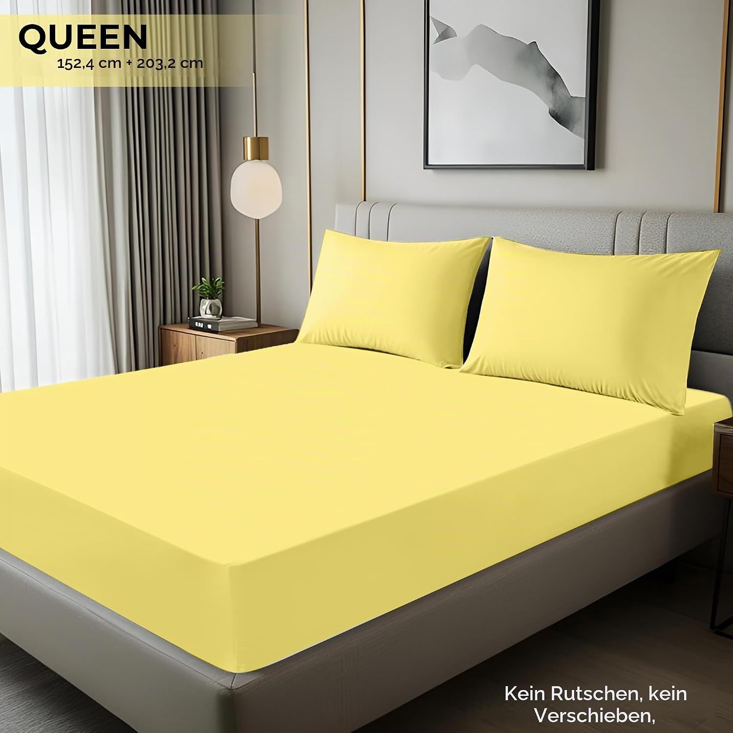 image:imageUtopia Bedding 6er Set Spannbettlaken 160 x 200 cm WeiGelb