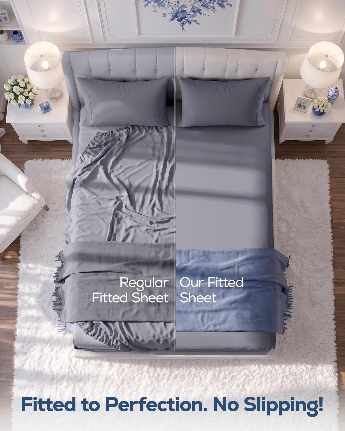 image:imageUtopia Bedding 6er Set Spannbettlaken 160 x 200 cm WeiGrau