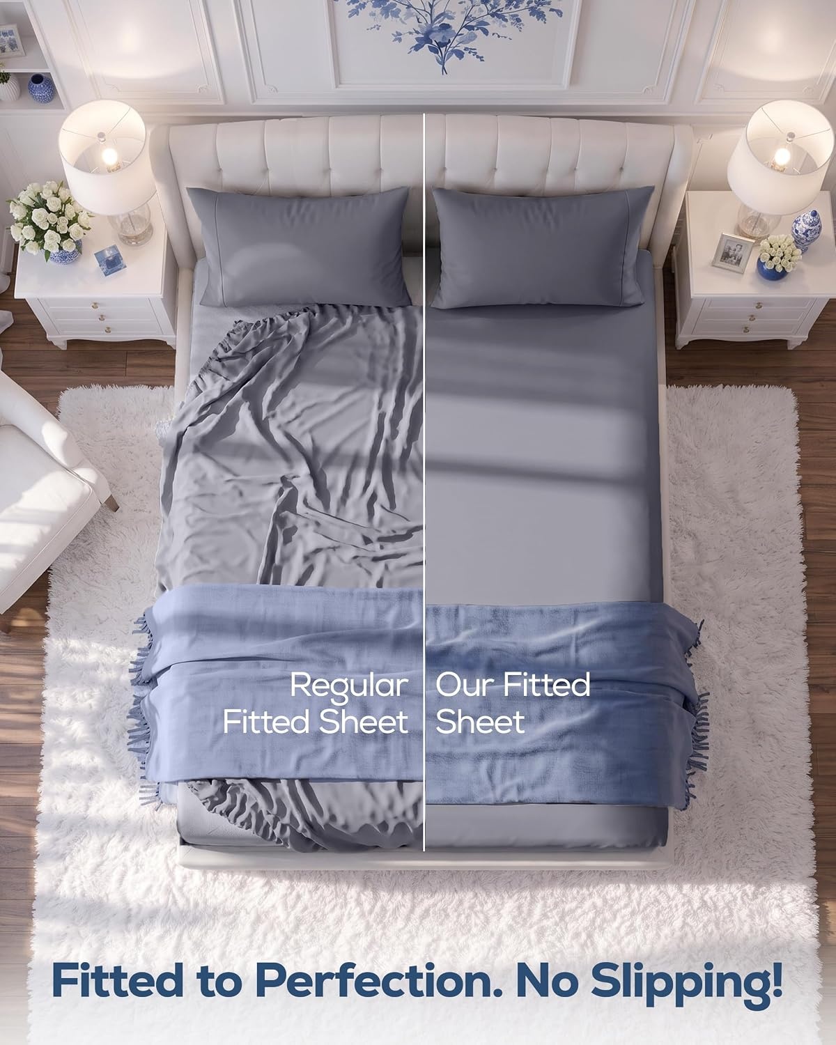 image:imageUtopia Bedding 6er Set Spannbettlaken 160 x 200 cm WeiGrau