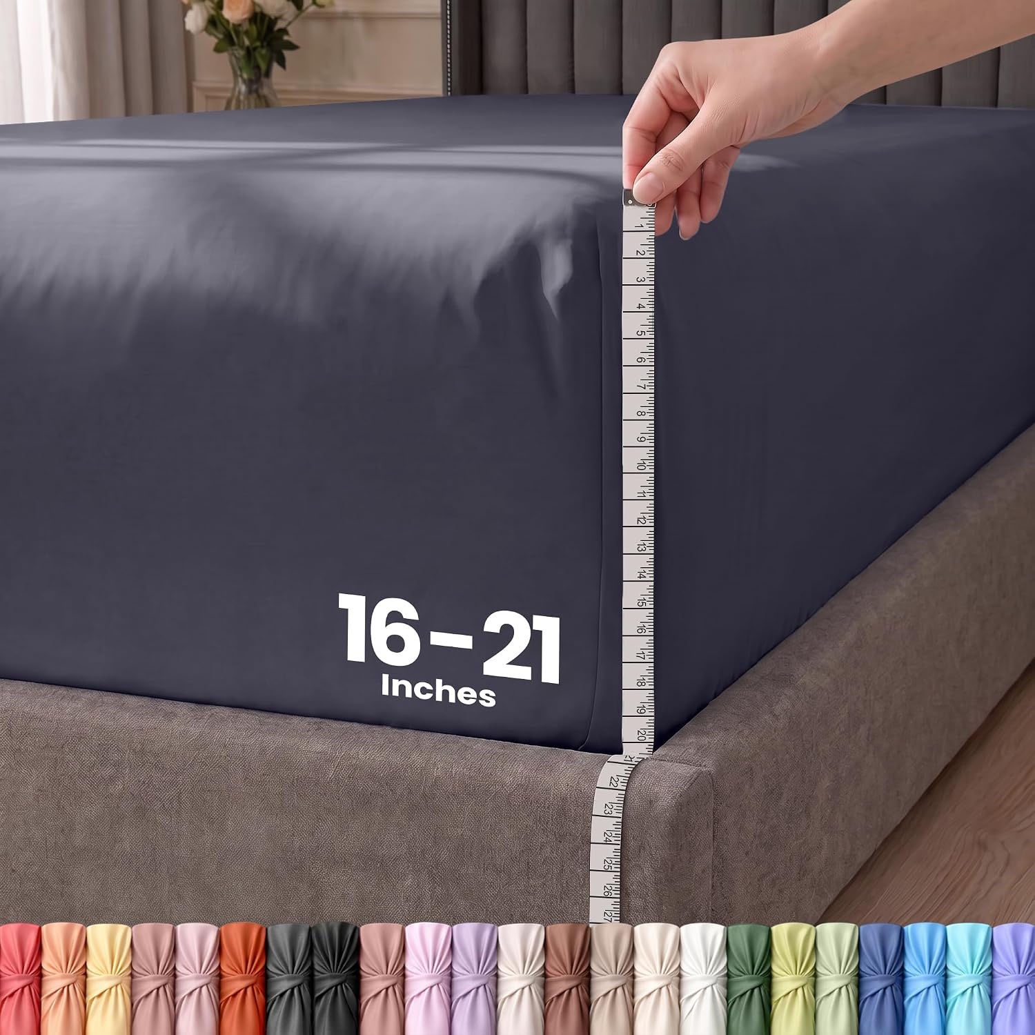 image:imageUtopia Bedding 6er Set Spannbettlaken 160 x 200 cm WeiGrau
