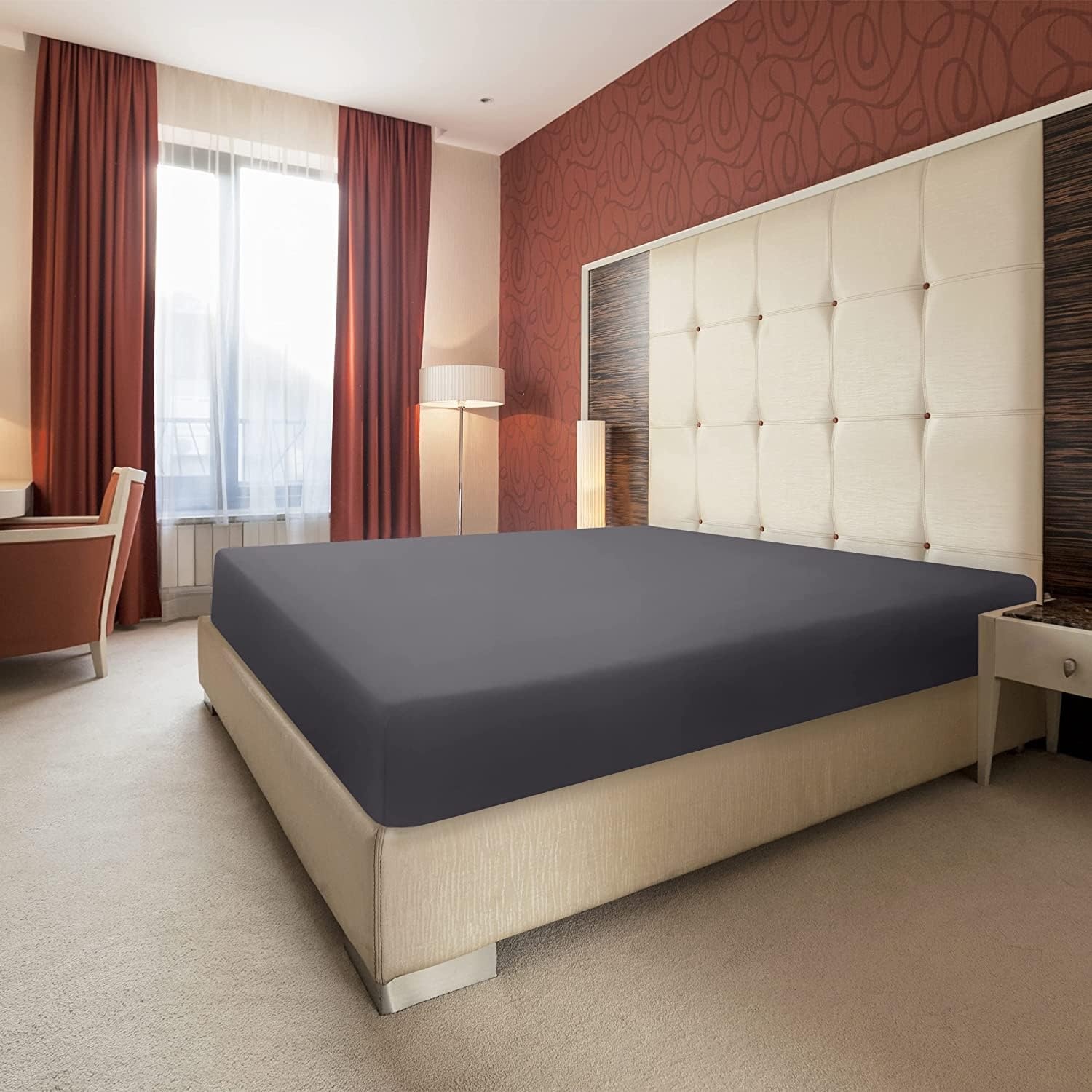 image:imageUtopia Bedding 6er Set Spannbettlaken 160 x 200 cm WeiGrau