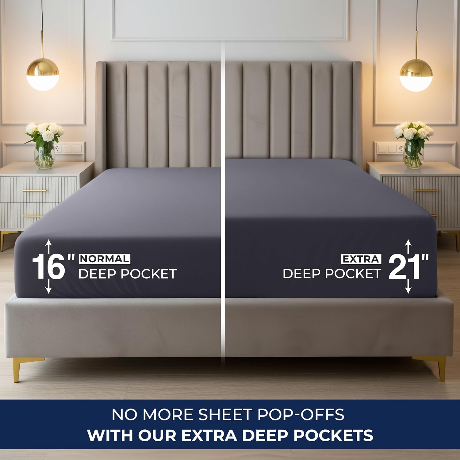 image:imageUtopia Bedding 6er Set Spannbettlaken 160 x 200 cm WeiGrau
