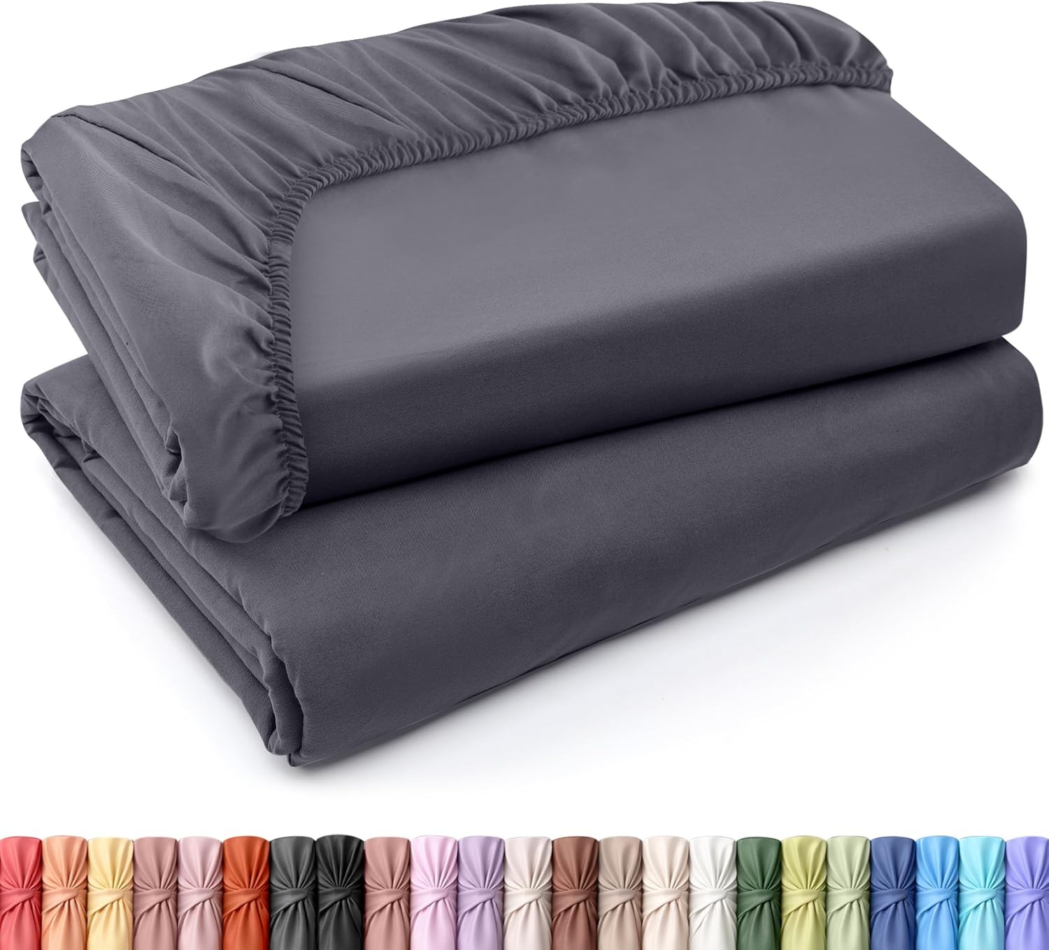 image:imageUtopia Bedding 6er Set Spannbettlaken 160 x 200 cm WeiGrau