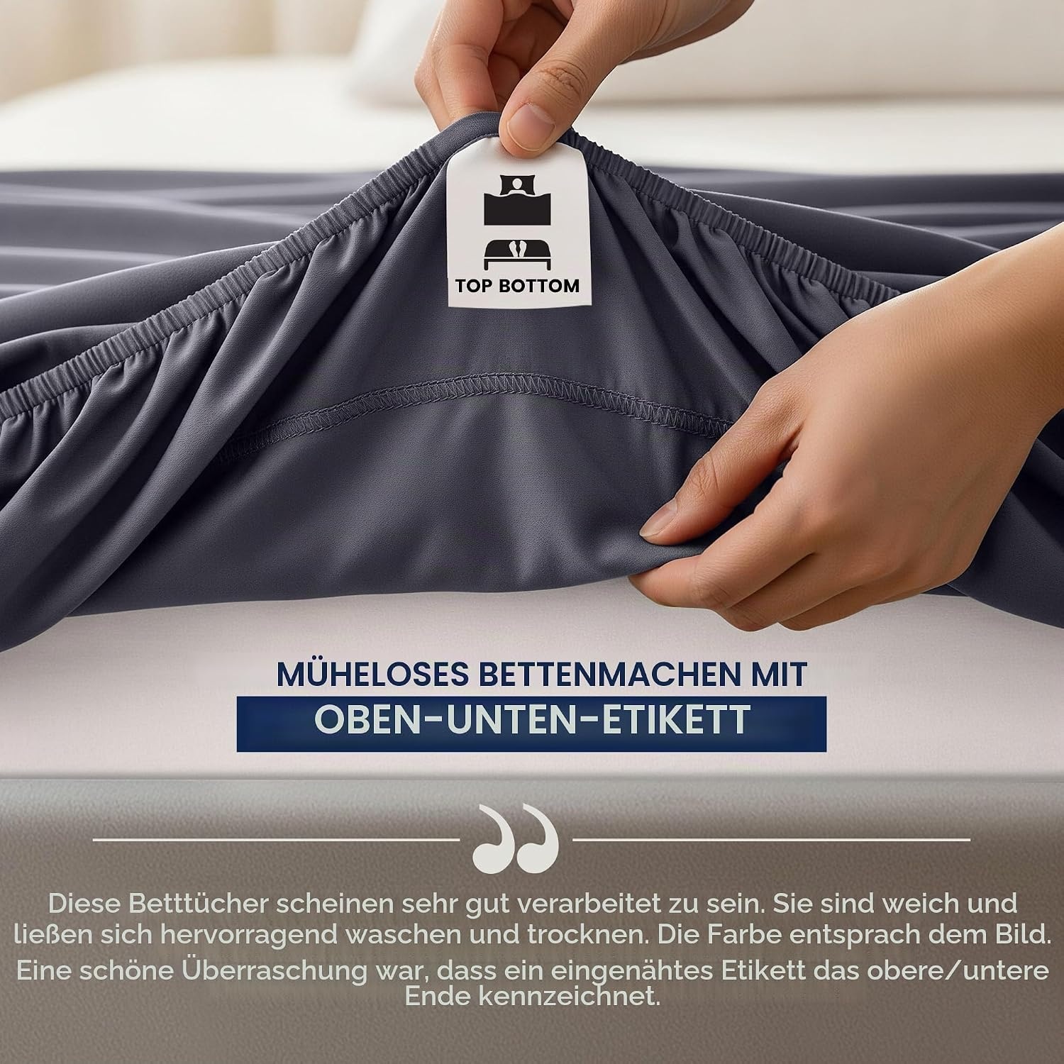image:imageUtopia Bedding 6er Set Spannbettlaken 160 x 200 cm WeiGrau