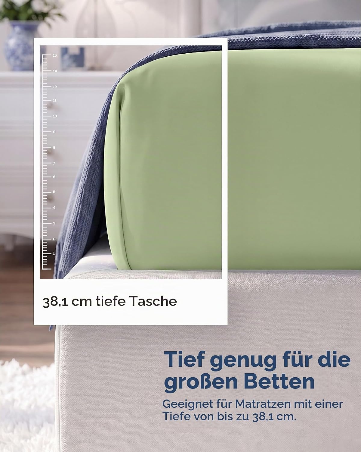 image:imageUtopia Bedding 6er Set Spannbettlaken 160 x 200 cm WeiGrn