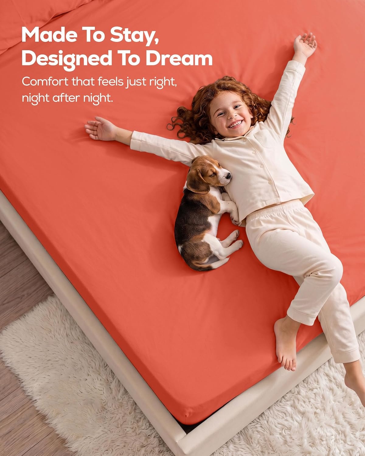 image:imageUtopia Bedding 6er Set Spannbettlaken 160 x 200 cm WeiKorallenrot