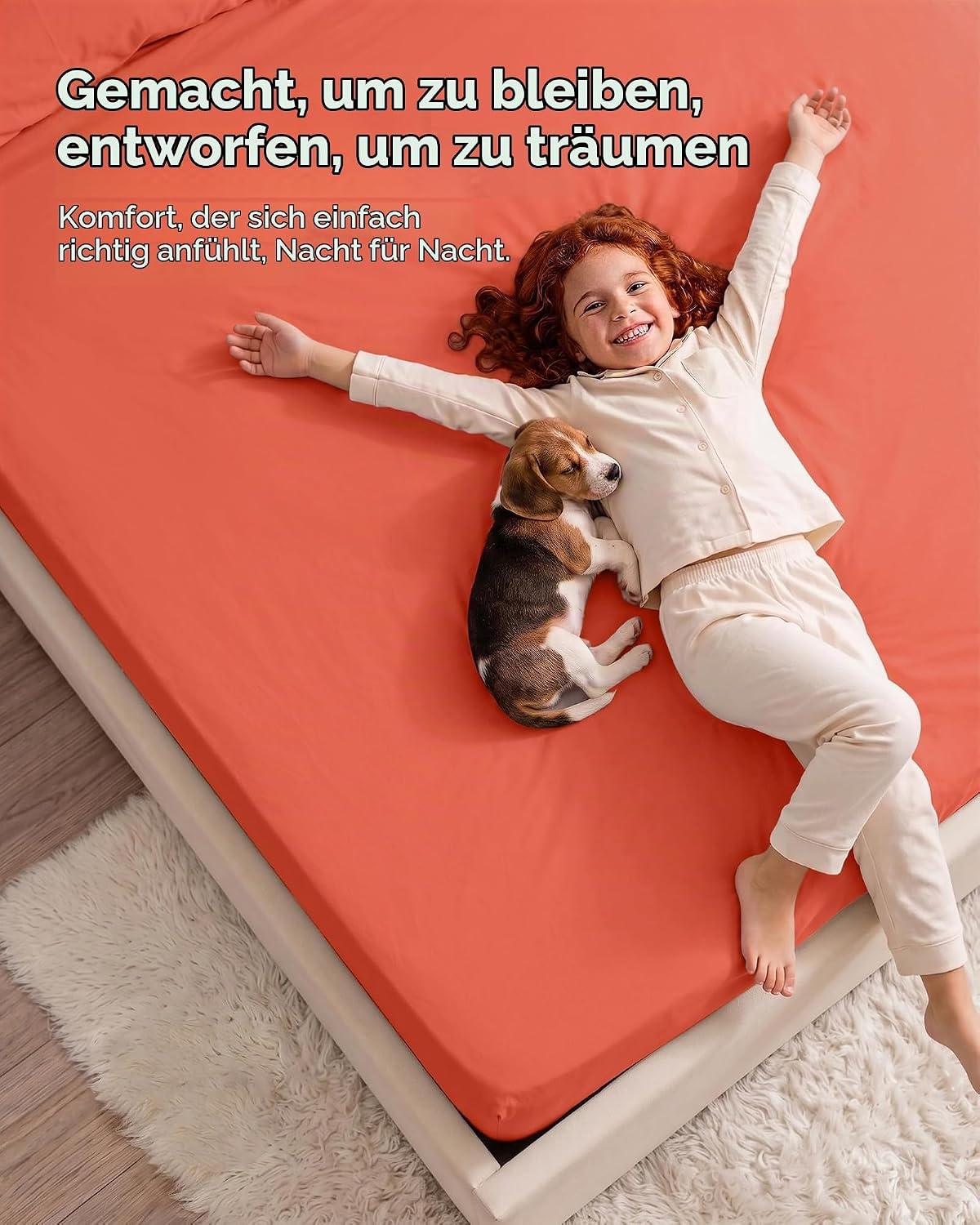 image:imageUtopia Bedding 6er Set Spannbettlaken 160 x 200 cm WeiKorallenrot
