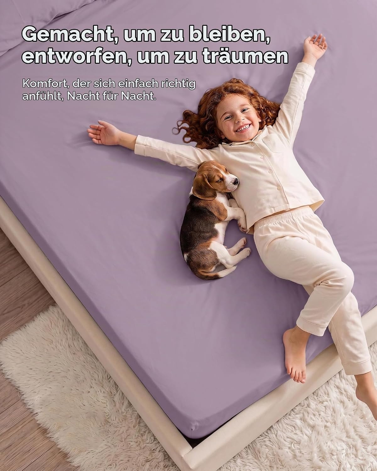 image:imageUtopia Bedding 6er Set Spannbettlaken 160 x 200 cm WeiLavendel