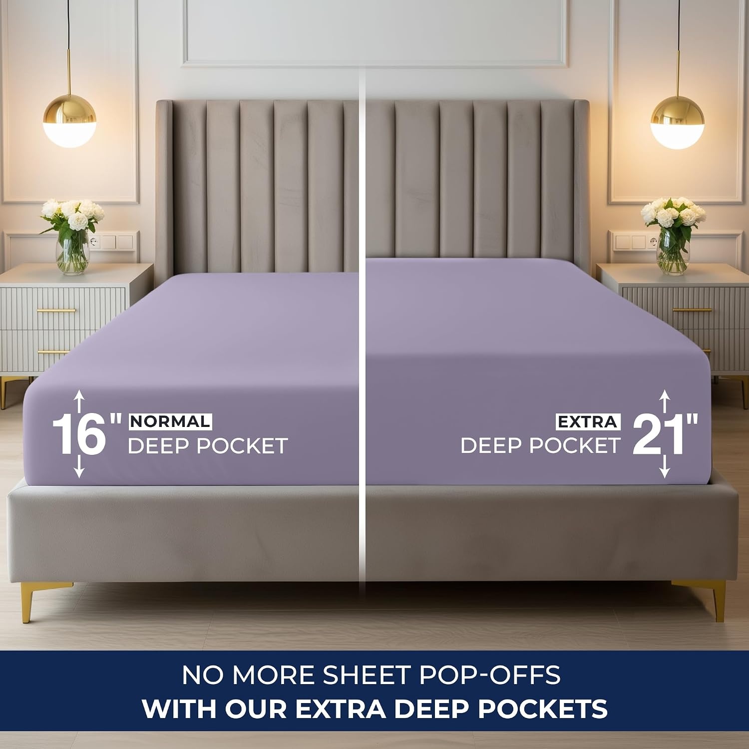 image:imageUtopia Bedding 6er Set Spannbettlaken 160 x 200 cm WeiLavendel