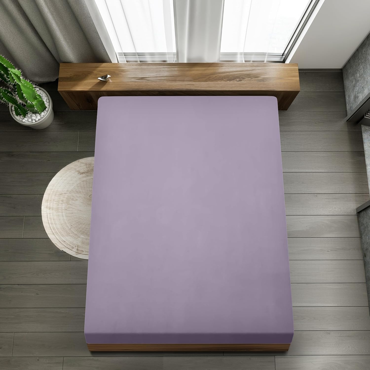 image:imageUtopia Bedding 6er Set Spannbettlaken 160 x 200 cm WeiLavendel