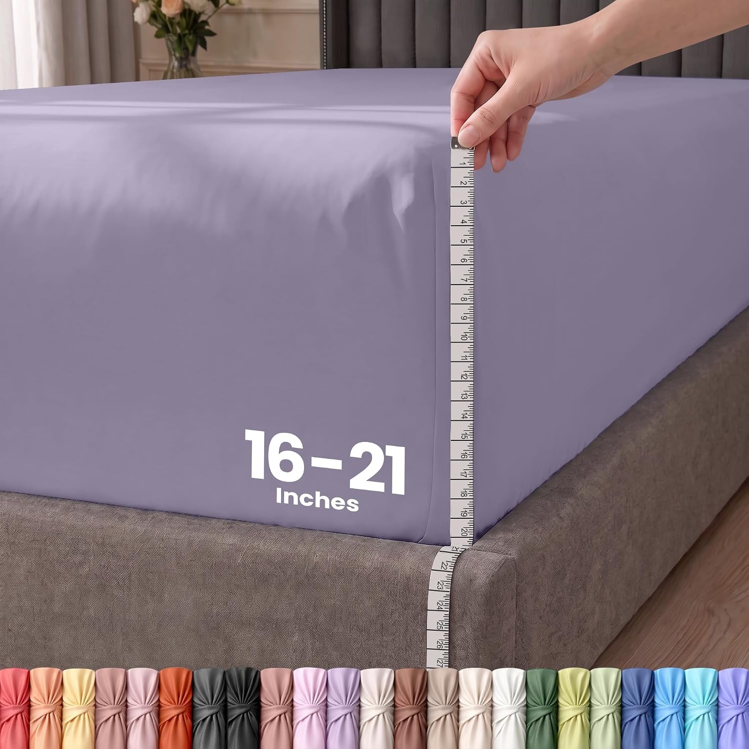 image:imageUtopia Bedding 6er Set Spannbettlaken 160 x 200 cm WeiLavendel